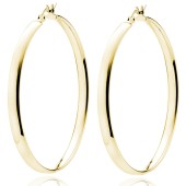 Cercei rotunzi argint placati cu aur galben Ø40 mm x 4 mm Classic Hoops DiAmanti KHV440G-DIA